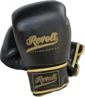 Revolt Boxing Gloves – Leather Black & Gold